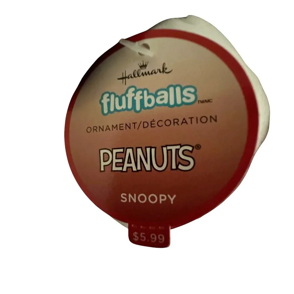 Peanuts Snoopy Plush Ornament Hallmark Fluffballs NWT Toy Dog Collectible - Picture 8 of 9
